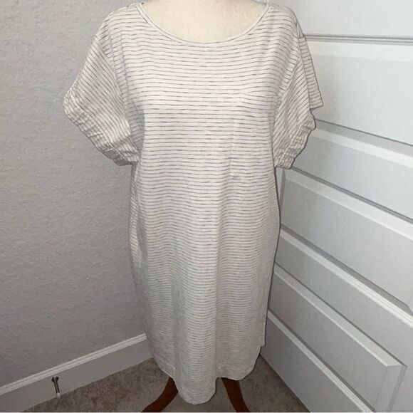 Haven Well Within Stripe Print Short Sleeve Shirt Dress - Picture 1 of 13